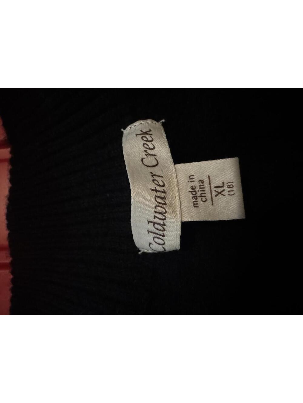 Coldwater Creek Black Cardigan Sweater with Red Embroidery XL - Picture 5 of 6